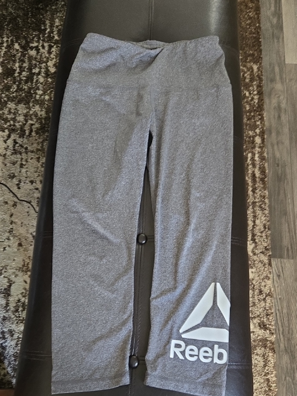 Reebok Kids Heather Gray Logo Leggings